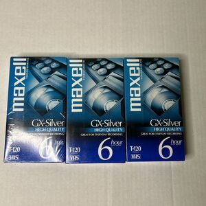 Lot Of 3 Maxell Blank Tapes VHS T-120VCR Video Cassette Std Grade 6 Hour SEALED